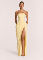 Lemon Sculpt Strapless Maxi Dress