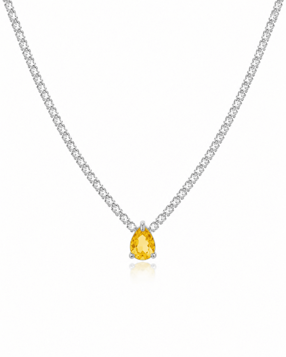 Citrine Drop Tennis Necklace - ÉCLAT MARBELLA