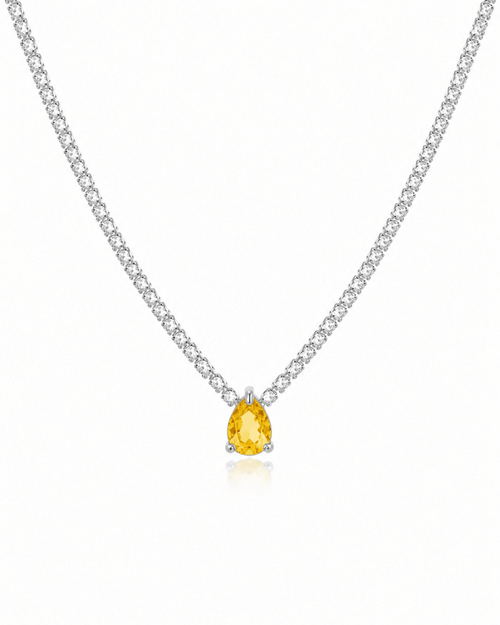 Citrine Drop Tennis Necklace - ÉCLAT MARBELLA