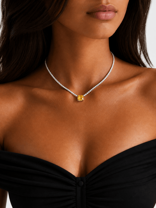 Citrine Tennis Necklace - ÉCLAT MARBELLA