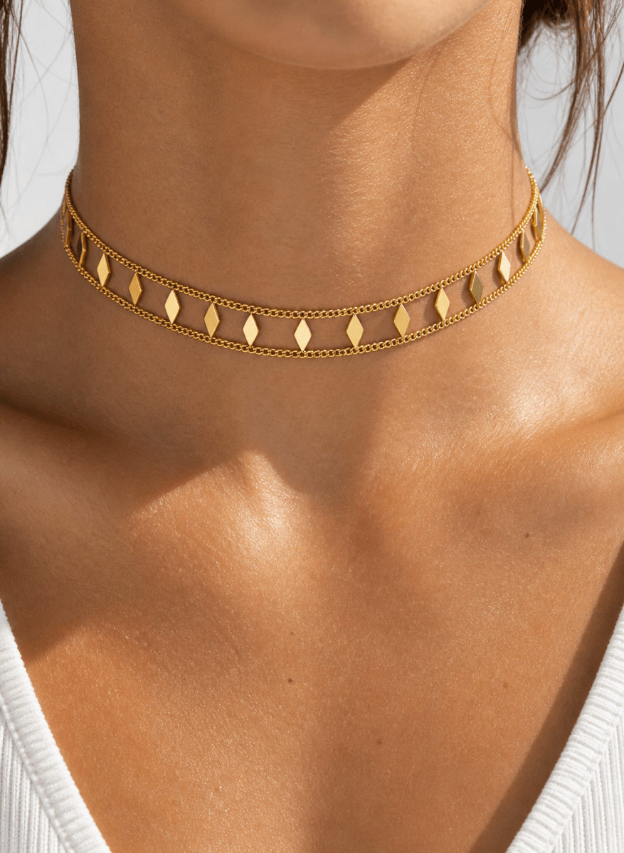 Diamond Charm Choker - ÉCLAT MARBELLA