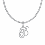 ÉCLAT INITIAL TENNIS NECLACE | SILVER - ÉCLAT MARBELLA