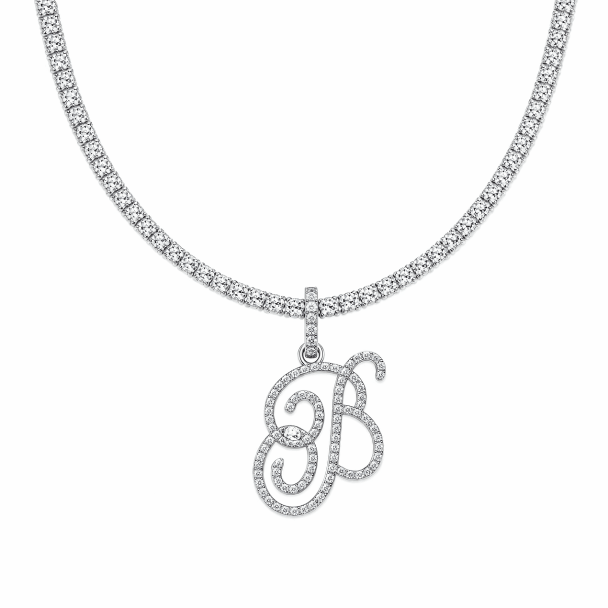 ÉCLAT INITIAL TENNIS NECLACE | SILVER - ÉCLAT MARBELLA